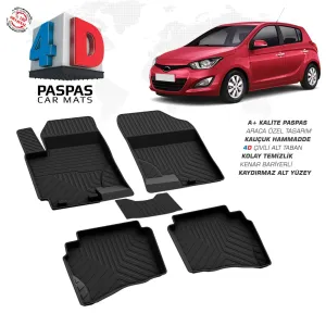 Hyundai i20 4D Araca Özel Havuzlu Kauçuk Paspas 2009-2014DRS Tuning kalitesiyle tanışın! Özel olarak Hyundai  model araçlar için üretilen bu ürün, otomobilinizi