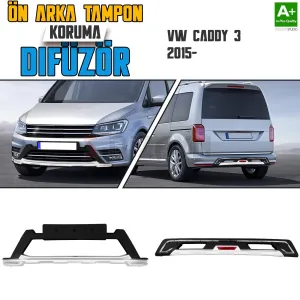 S-Dizayn VW Caddy 3 Ön ve Arka Tampon Koruma Difüzör Seti 2015-2020 A+ Kalite						                &bull; &Ouml;n ve Arka Tampon Dif&uuml;z&ouml;r Seti aracınız