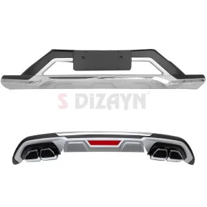 Drs Tuning Hyundai Tucson Ön ve Arka Tampon Koruma Difüzör Seti 2019-2021 A+ Kalite - Görsel 2
