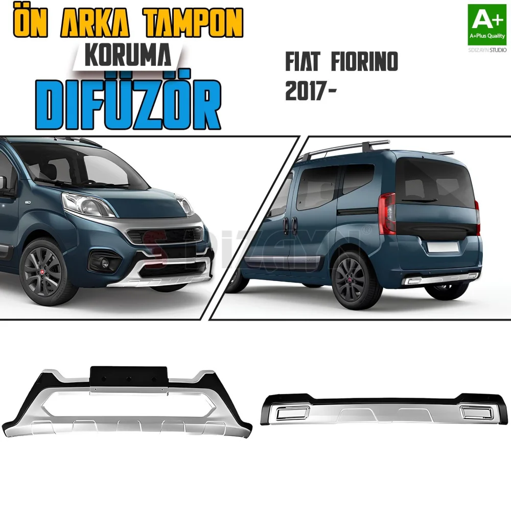 Fiat Fiorino Ön ve Arka Tampon Koruma Difüzör Seti 2017 Üzeri A+ Kalite
