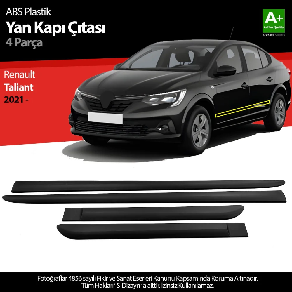 Drs Tuning Renault Taliant ABS Plastik Yan Kapı Koruma Çıtası 2021 Üzeri A+ Kalite
