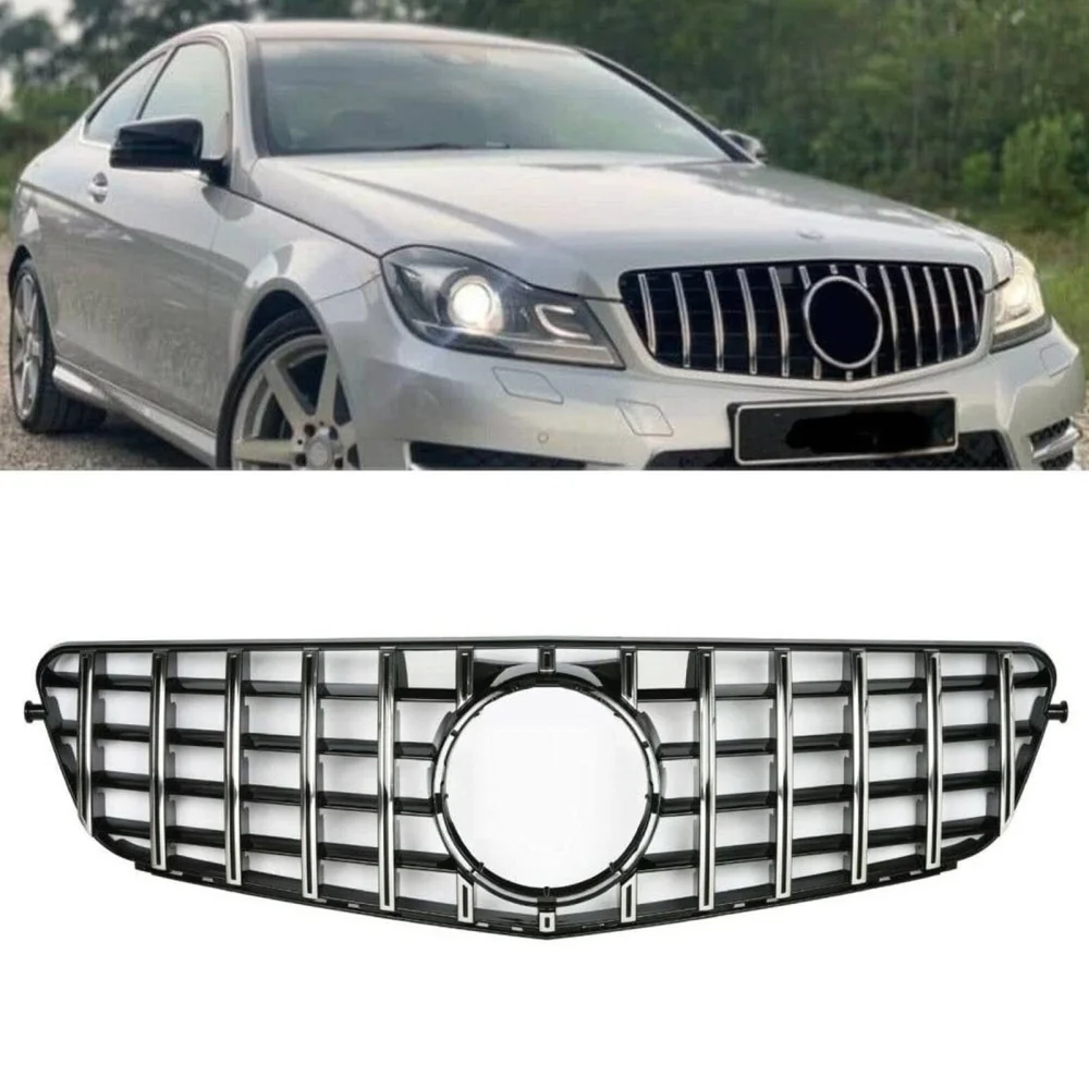S-Dizayn Mercedes C-ClassW204 Ön Panjur Parlak Siyah Çerçeveli Krom AMG Model 2007-2014