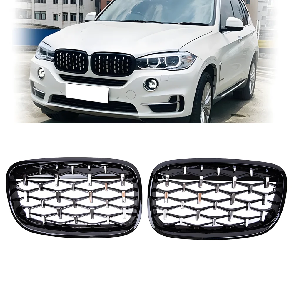 Drs Tuning Bmw X5 E70/E71/E72 Ön Panjur Böbrek Parlak Siyah Çerçeveli Krom Diamond Model 2007-2013