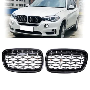 BMW X5 2006-2013 (E70) uyumlu E70/E71/E72 Ön Panjur Böbrek Parlak Siyah Çerçeveli Krom Diamond Model 2007-2013 modelleri DRS Tuning'de. Kaliteli malzeme, hızlı