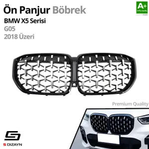 Drs Tuning Bmw X5 G05 Ön Panjur Böbrek Parlak Siyah Çerçeveli Krom Diamond Model 2018 Üzeri - Görsel 2