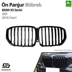 Drs Tuning Bmw X5 G05 Ön Panjur Böbrek Parlak Siyah Piano Black Düz Model 2018 Üzeri - Görsel 2