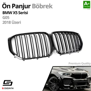 Drs Tuning Bmw X5 G05 Ön Panjur Böbrek Parlak Siyah Piano Black M X5 Model 2018 Üzeri - Görsel 2