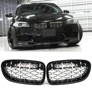 BMW 5 Serisi 2010-2017 (F10) uyumlu F10/F11/F18 Ön Panjur Böbrek Parlak Siyah Çerçeveli Krom Diamond Model 2010-2016 modelleri DRS Tuning'de. Kaliteli malzeme,