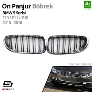 S-Dizayn Bmw 5 Serisi F10/F11/F18 Ön Panjur Böbrek Parlak Krom M5 Model 2010-2016 thumb 2