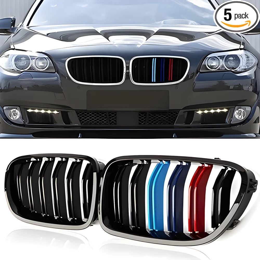 Drs Tuning Bmw 5 Serisi E39 Ön Panjur Böbrek Parlak Siyah Piano Black M Renkli M5 Model 1996-2003
