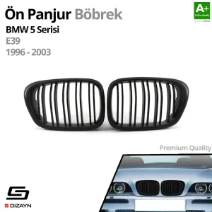 Drs Tuning Bmw 5 Serisi E39 Ön Panjur Böbrek Parlak Siyah Piano Black M5 Model 1996-2003 - Görsel 2