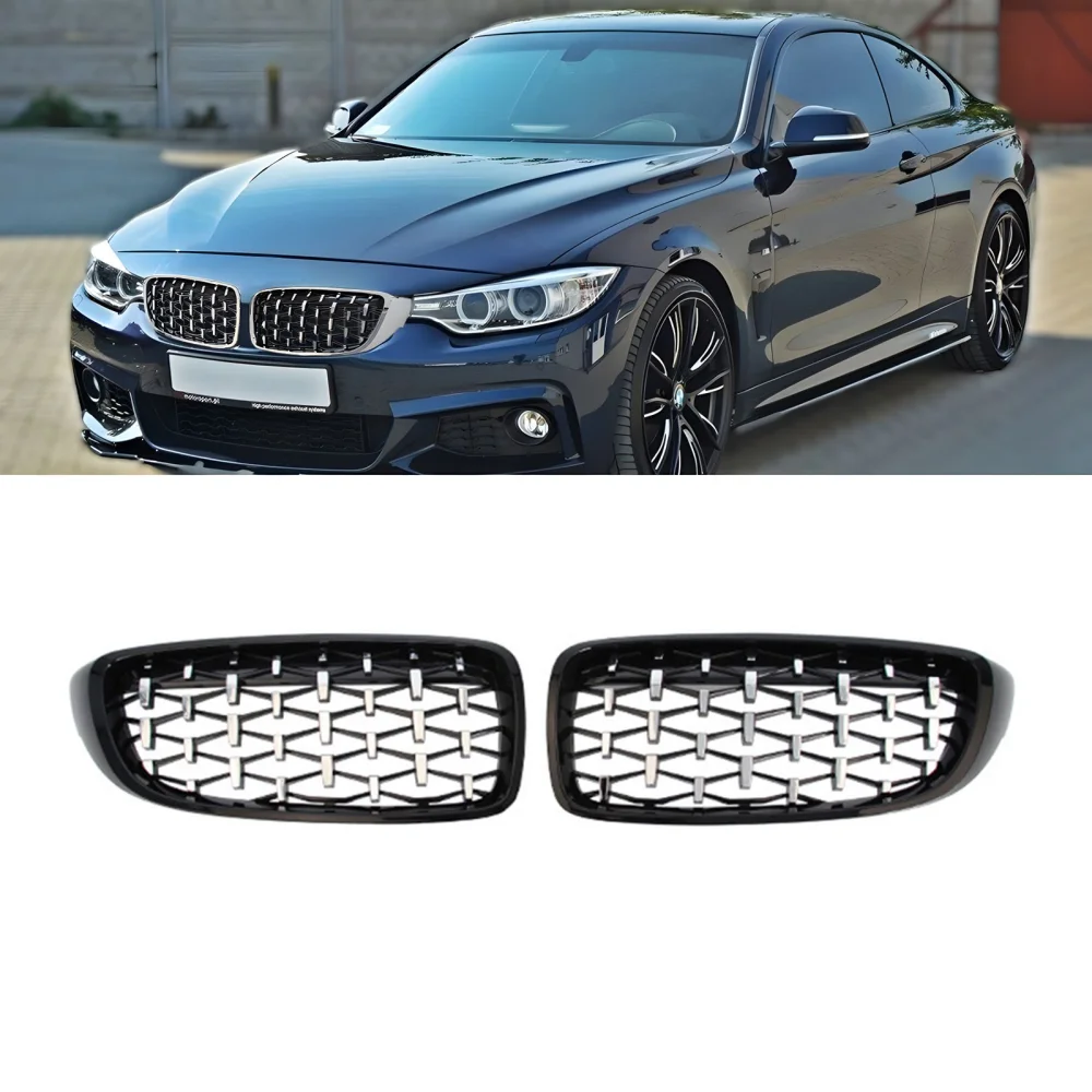 Drs Tuning Bmw 4 Serisi F32/F33/F36 Ön Panjur Böbrek Parlak Siyah Çerçeveli Krom Diamond Model 2012-2017