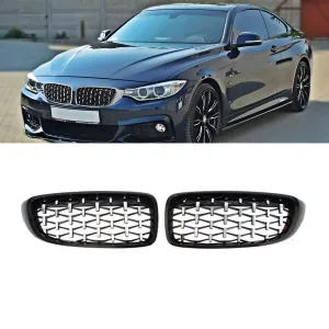 BMW 4 Serisi 2013-2020 (F32) uyumlu F32/F33/F36 Ön Panjur Böbrek Parlak Siyah Çerçeveli Krom Diamond Model 2012-2017 modelleri DRS Tuning'de. Kaliteli malzeme,