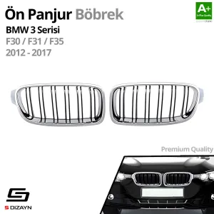 Drs Tuning Bmw 3 Serisi F30/F31/F35 Ön Panjur Böbrek Parlak Krom M3 Model 2012-2017 - Görsel 2