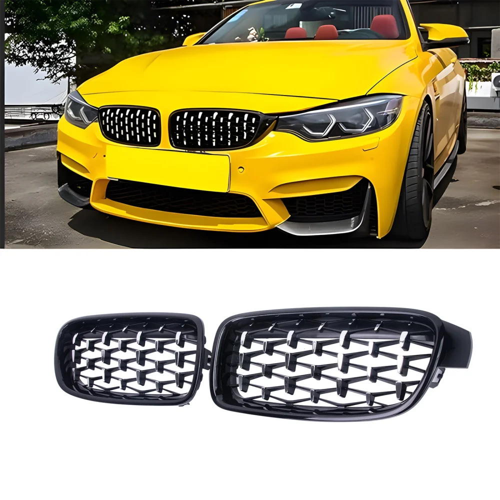 Drs Tuning Bmw 3 Serisi F30/F31/F35 Ön Panjur Böbrek Parlak Siyah Çerçeveli Krom Diamond Model 2012-2017