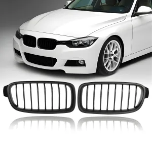 Drs Tuning Bmw 3 Serisi F30/F31/F35 Ön Panjur Böbrek Parlak Siyah Piano Black 8'Li Düz Model 2012-2017