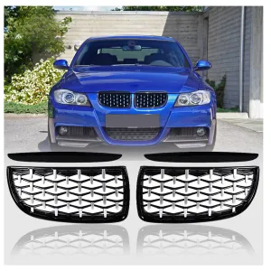 Drs Tuning Bmw 3 Serisi E90/E91 Ön Panjur Böbrek Parlak Siyah Çerçeveli Krom Diamond Model 2005-2008