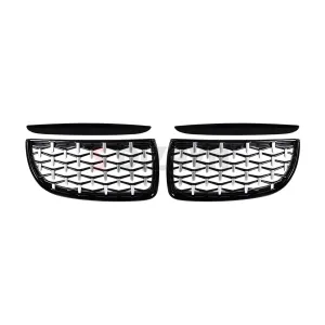 Drs Tuning Bmw 3 Serisi E90/E91 Ön Panjur Böbrek Parlak Siyah Çerçeveli Krom Diamond Model 2005-2008 - Görsel 3