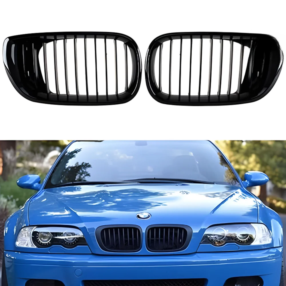 Drs Tuning Bmw 3 Serisi E46 Ön Panjur Böbrek Parlak Siyah Piano Black Düz Model 2002-2005