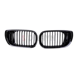 Drs Tuning Bmw 3 Serisi E46 Ön Panjur Böbrek Parlak Siyah Piano Black Düz Model 2002-2005 - Görsel 3