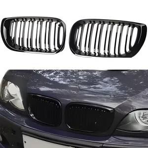 Drs Tuning Bmw 3 Serisi E46 Coupe Ön Panjur Böbrek Parlak Siyah Piano Black M3 Model 2002-2005
