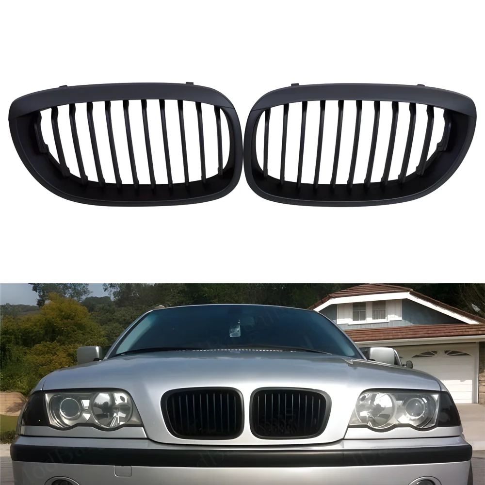 Drs Tuning Bmw 3 Serisi E46 Coupe Ön Panjur Böbrek Parlak Siyah Piano Black Düz Model 1999-2001