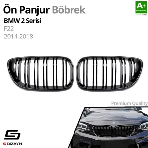 Drs Tuning Bmw 2 Serisi F22 Ön Panjur Böbrek Parlak Siyah Piano Black M2 Model 2014-2017 - Görsel 2