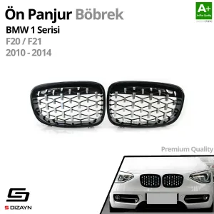 Drs Tuning Bmw 1 Serisi F20/F21 Ön Panjur Böbrek Parlak Siyah Çerçeveli Krom Diamond Model 2011-2015 - Görsel 2