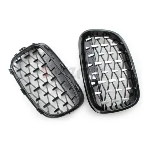 Drs Tuning Bmw 1 Serisi F20/F21 Ön Panjur Böbrek Parlak Siyah Çerçeveli Krom Diamond Model 2011-2015 - Görsel 4
