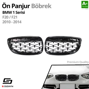 Drs Tuning Bmw 1 Serisi F20/F21 Ön Panjur Böbrek Parlak Siyah Piano Black Diamond Model 2011-2015 - Görsel 2