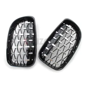 Drs Tuning Bmw 1 Serisi E81/E87 Ön Panjur Böbrek Parlak Siyah Çerçeveli Krom Diamond Model 2008-2012 - Görsel 4
