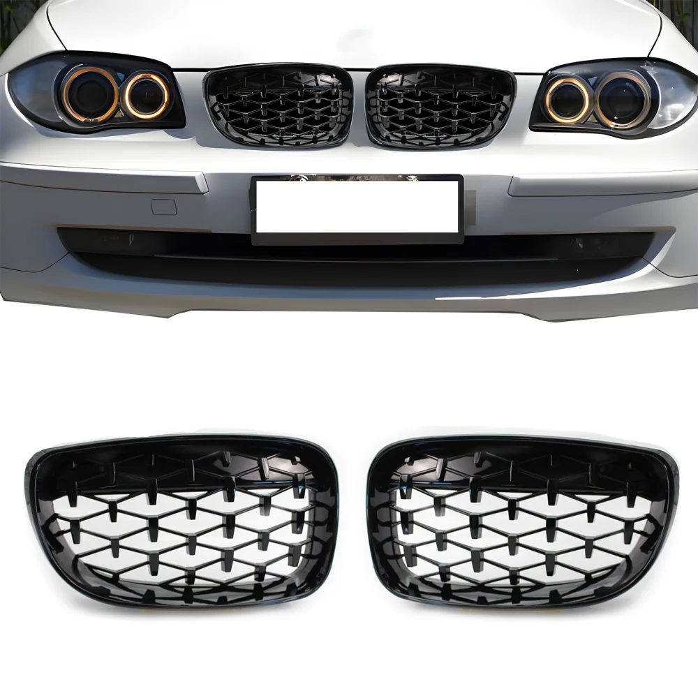 Drs Tuning Bmw 1 Serisi E81/E87 Ön Panjur Böbrek Parlak Siyah Piano Black Diamond Model 2008-2012