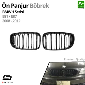 Drs Tuning Bmw 1 Serisi E81/E87 Ön Panjur Böbrek Parlak Siyah Piano Black M1 Model 2008-2012 - Görsel 2