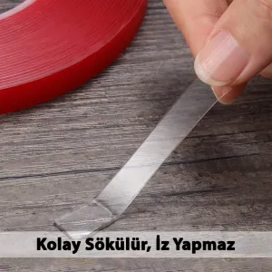 Drs Tuning Çift Taraflı Bant 20mm x 5 Metre Şeffaf Silikon VHB Bant 30'lu Koli A+Kalite - Görsel 3