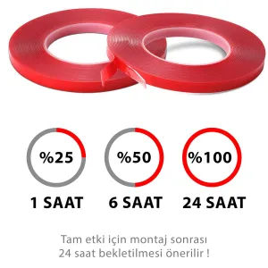Drs Tuning Çift Taraflı Bant 10mm x 33 Metre Şeffaf Silikon VHB Bant A+Kalite - Görsel 4