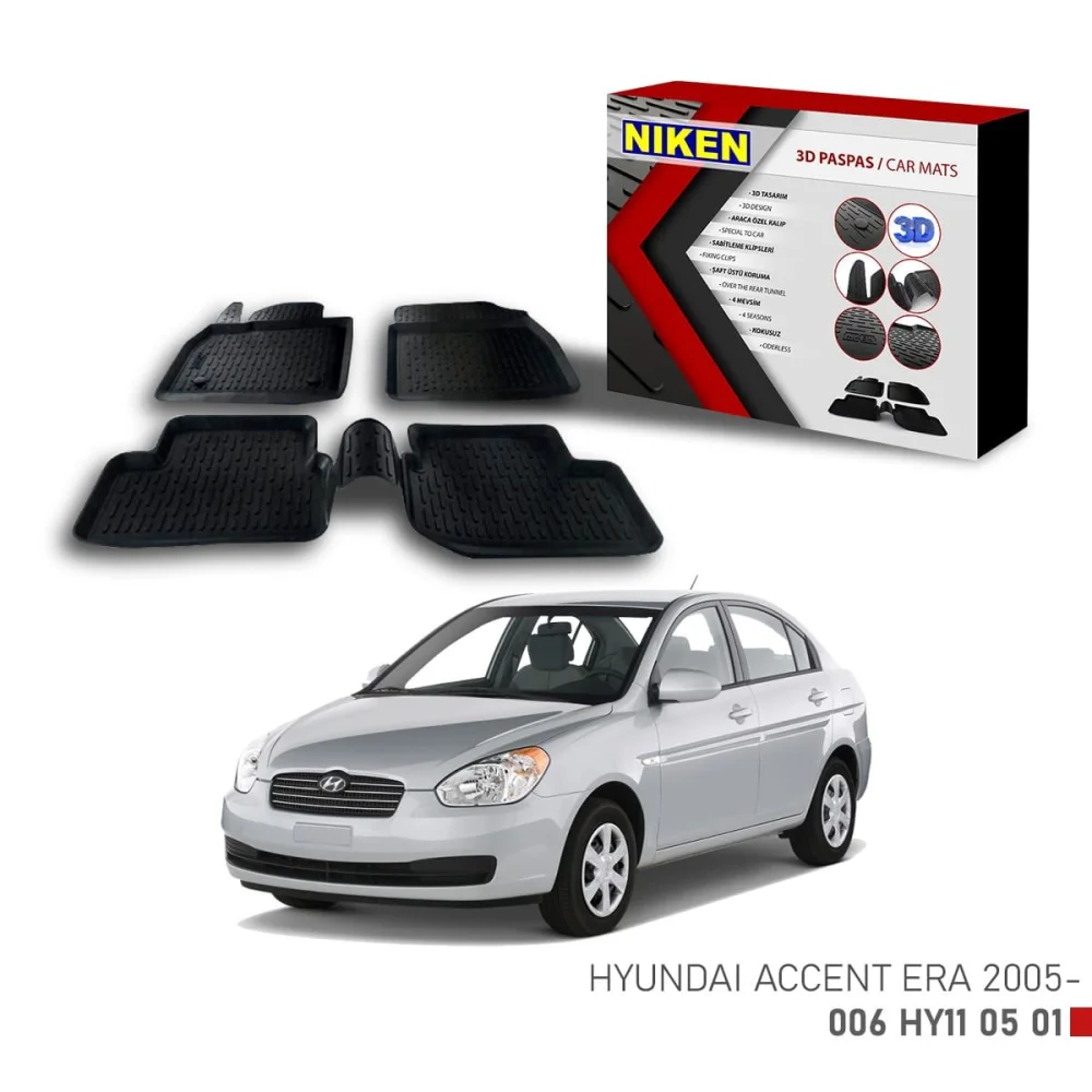 Hyundai Accent Era için Uyumlu -2005 3D Paspas