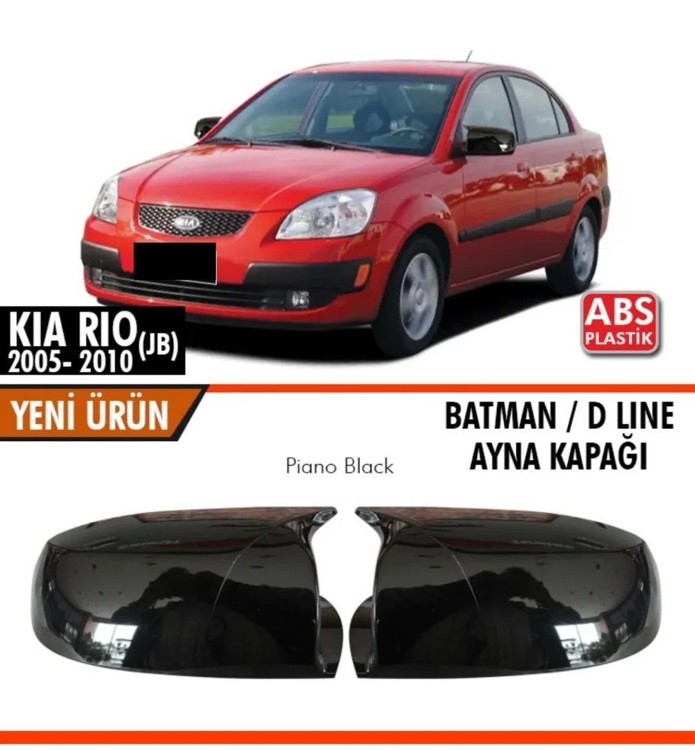 Kia Rio Uyumlu Jb 2005-2010 Batman Ayna Kapağı Parlak Siyah Parça