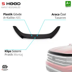 Ssangyong Uyumlu Korando ABS Plastik Kaput Rüzgarlığı 2011-2018 A+KaliteDRS Tuning kalitesiyle tanışın! Özel olarak Ssangyong  model araçlar için üretilen bu ür