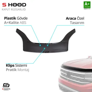 S-Dizayn Peugeot Uyumlu Bipper ABS Plastik Kaput Rüzgarlığı 2008 Üzeri A+Kalite ParçaDRS Tuning kalitesiyle tanışın! Özel olarak Peugeot  model araçlar için üre