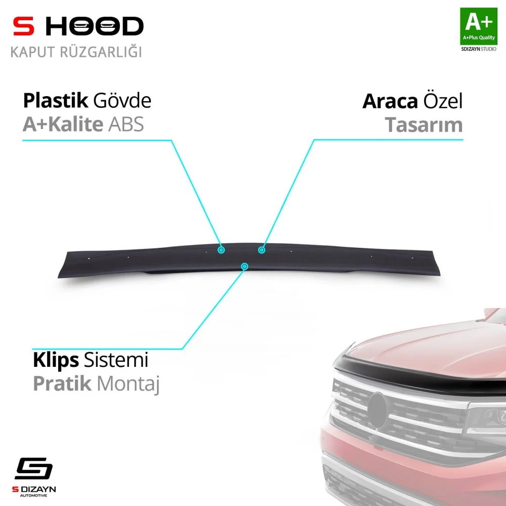 Opel Uyumlu Frontera ABS Plastik Kaput Rüzgarlığı 0 A+Kalite Parça