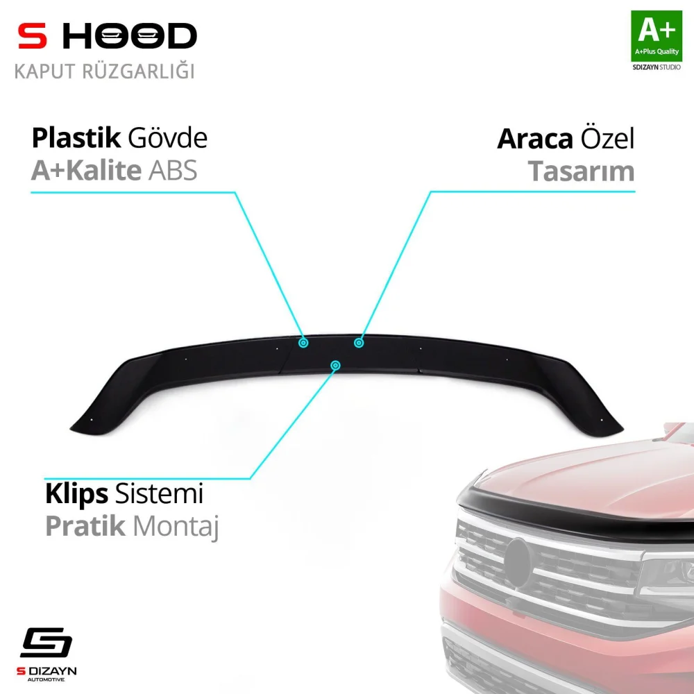Opel Uyumlu Zafira ABS Plastik Kaput Rüzgarlığı 2019 Üzeri A+Kalite Parça