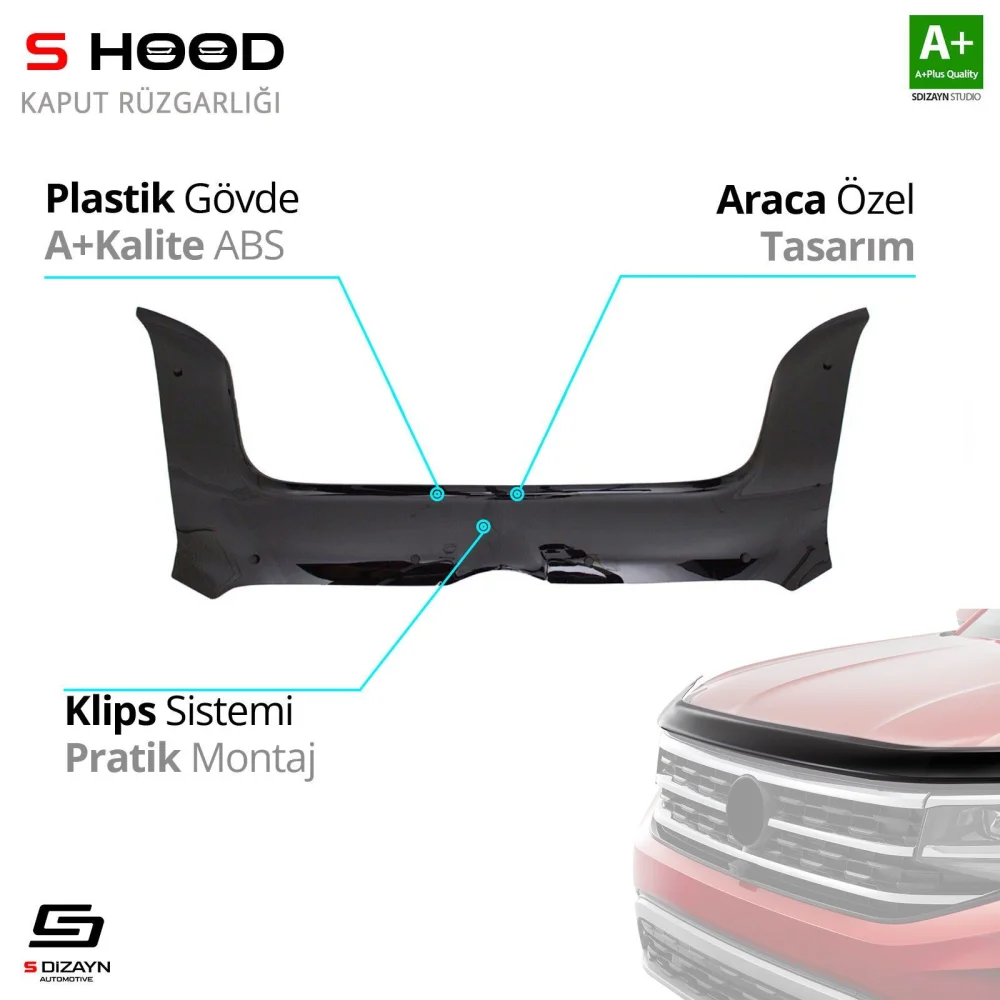 Opel Uyumlu Combo ABS Plastik Kaput Rüzgarlığı 2011-2017 A+Kalite Parça