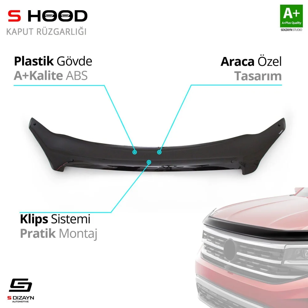 Nissan Uyumlu Qashqai ABS Plastik Kaput Rüzgarlığı 2007-2010 A+Kalite Parça