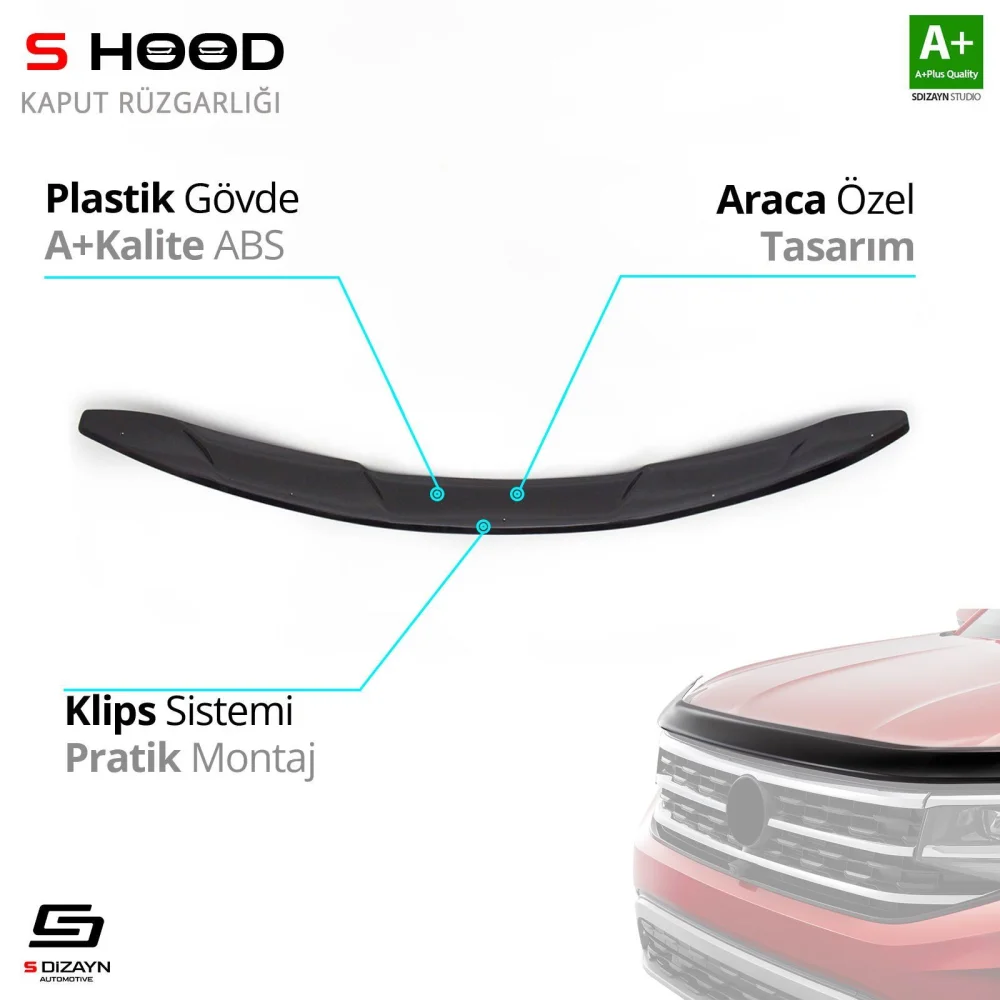 Nissan Uyumlu Qashqai Abs Plastik Kaput Rüzgarlığı 2014 2016 A Kalite