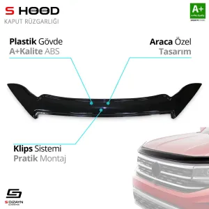 S-Dizayn İsuzu Uyumlu D-Max ABS Plastik Kaput Rüzgarlığı 2012-2017 A+Kalite ParçaDRS Tuning kalitesiyle tanışın! Özel olarak Isuzu  model araçlar için üretilen 