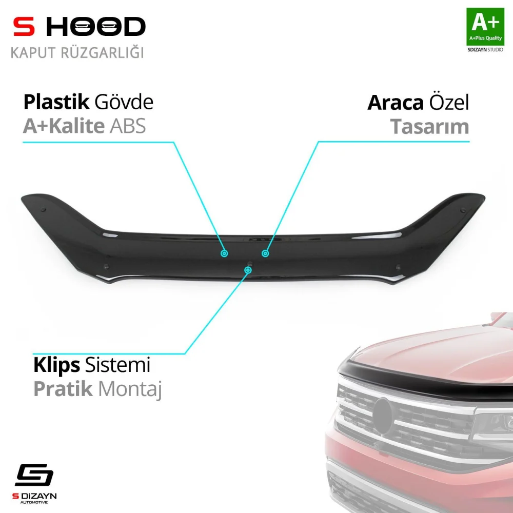 Hyundai Uyumlu Getz ABS Plastik Kaput Rüzgarlığı 2006-2011 A+Kalite Parça