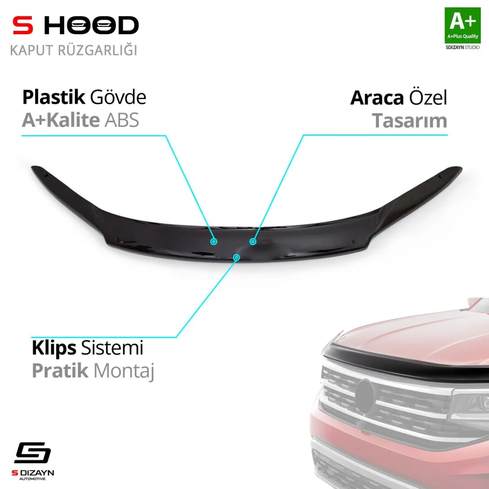 Honda Uyumlu Cr-V ABS Plastik Kaput Rüzgarlığı 2012-2018 A+Kalite Parça