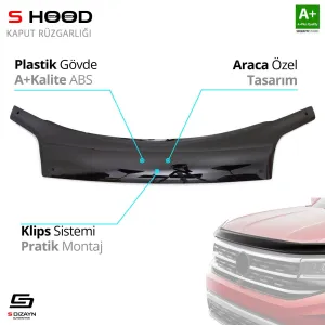 S-Dizayn Ford Uyumlu Connect ABS Plastik Kaput Rüzgarlığı 2009-2014 A+Kalite ParçaDRS Tuning kalitesiyle tanışın! Özel olarak Ford  model araçlar için üretilen 