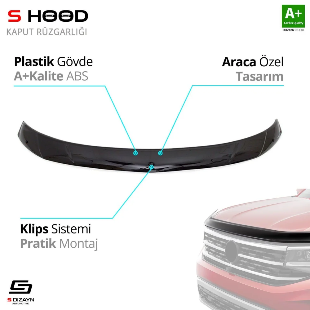 Fiat Uyumlu Fullback ABS Plastik Kaput Rüzgarlığı 2016 Üzeri A+Kalite Parça