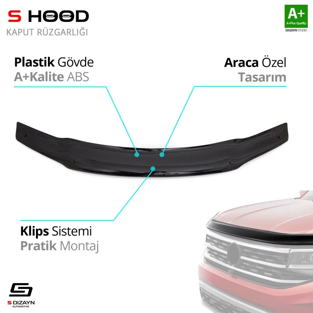 Fiat Uyumlu Albea ABS Plastik Kaput Rüzgarlığı 2005-2012 A+Kalite Parça